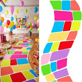 Tinideya 118 x 39 Inches Candy Party Decorations Carpet Aisle Runner Colorful Candy Themed Runway for Halloween Trunk or Treat Car Decor Birthday Party Supplies