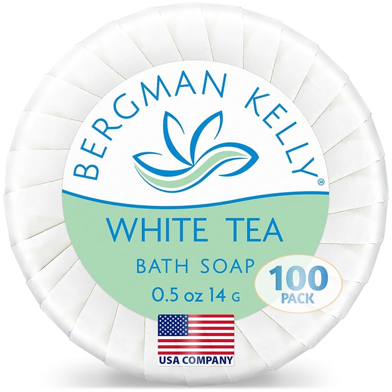 Sabonetes em barra BERGMAN KELLY com fragrância de chá branco, 14 g, pacote com 100