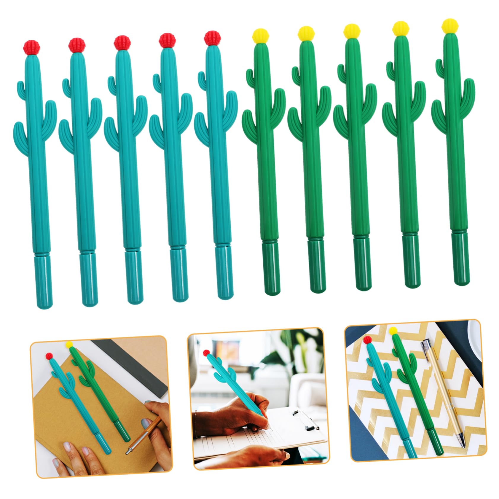 80pièces Stylos à Encre Cactus Créatifs Stylos De Bureau Pour Écriture Et Fournitures Scolaires Design Original Fleurs Rouges
