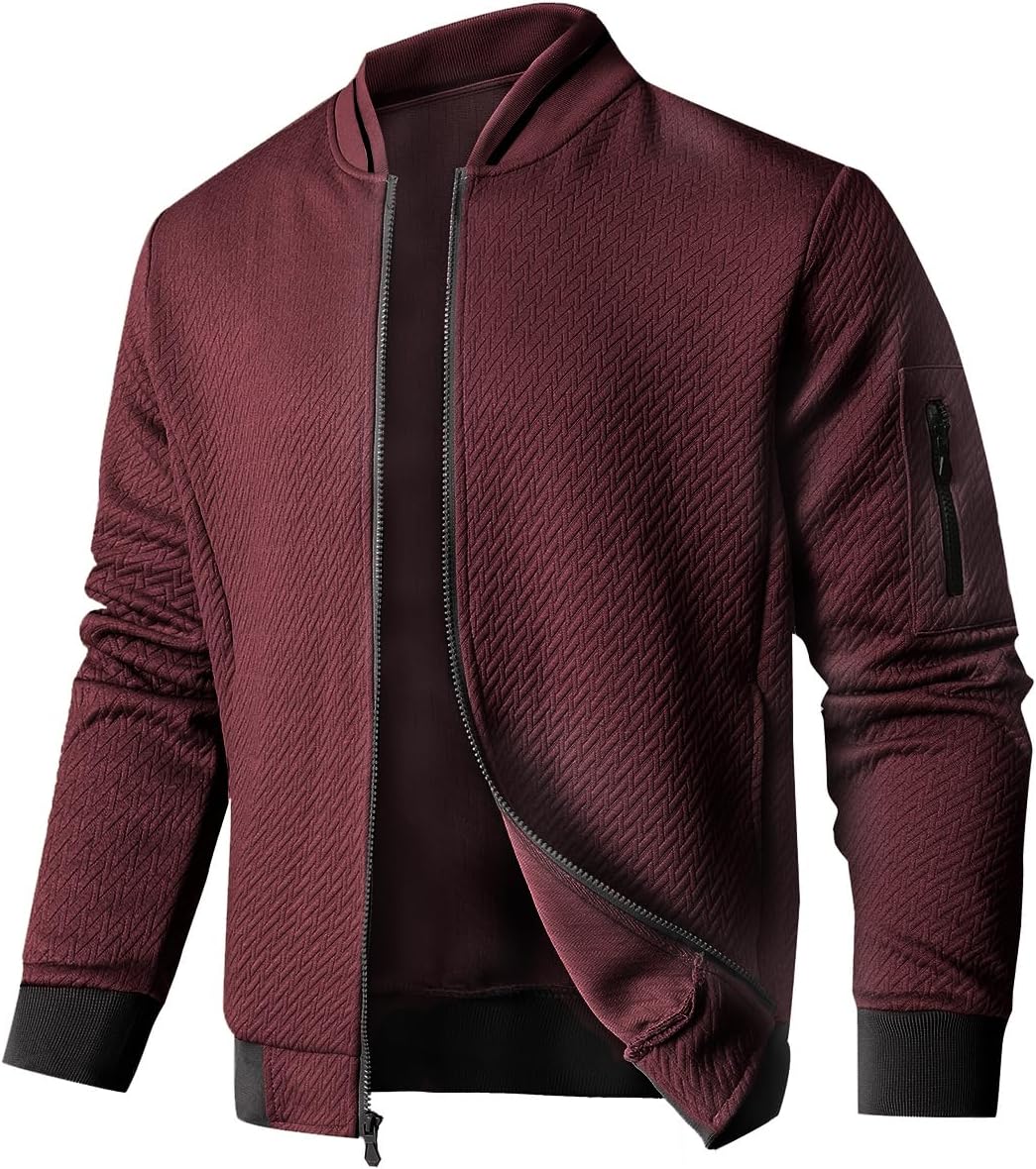 SAVKOOV Mens Loose Fit Lightweight Jacket Casual Stylish bomber Jacket