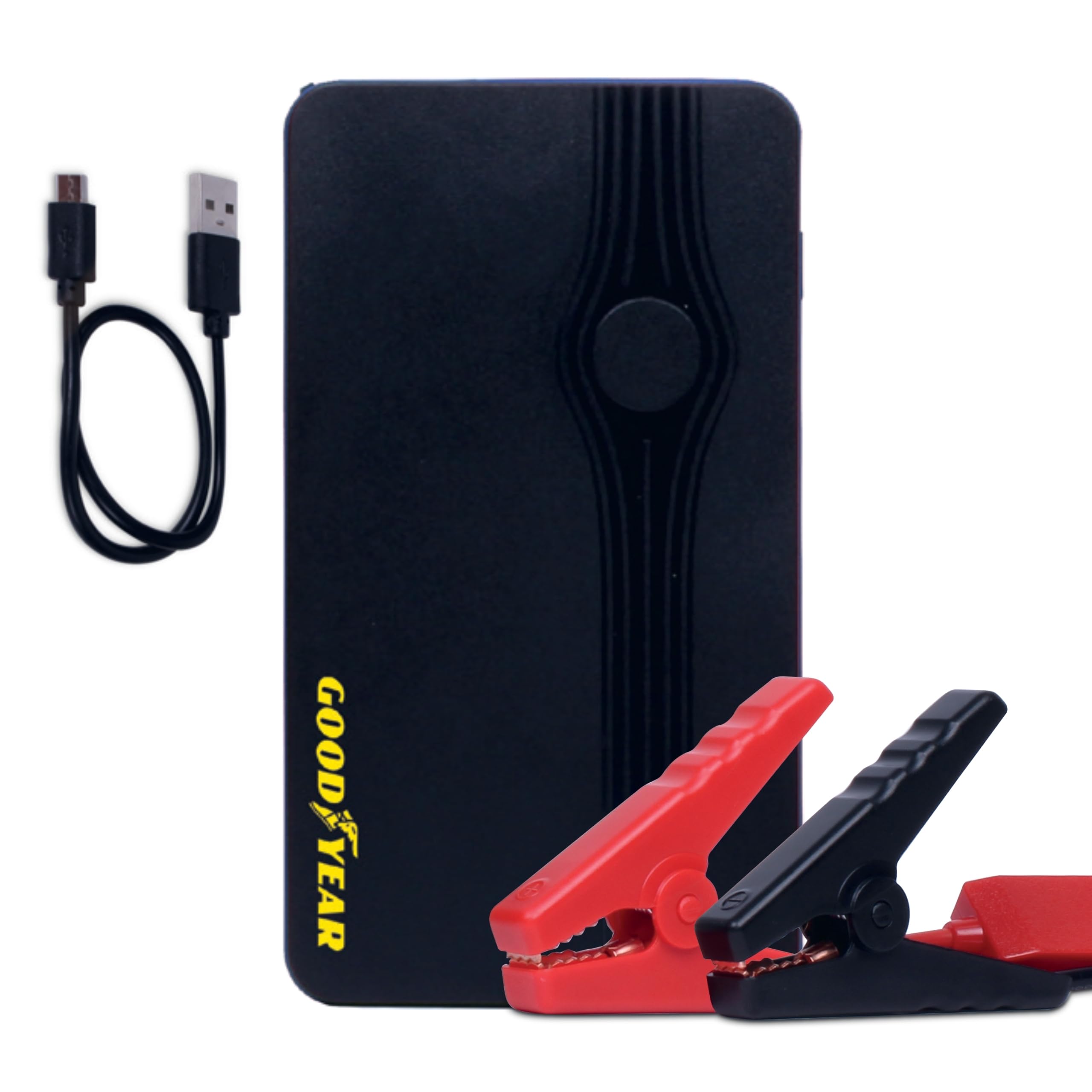 Goodyear, Arrancador de Emergencia de 8000 mAh, multifunción, batería de Litio, para vehículos a Gasolina/diésel, función Banco de energía, Linterna LED con 3 Modos de Uso