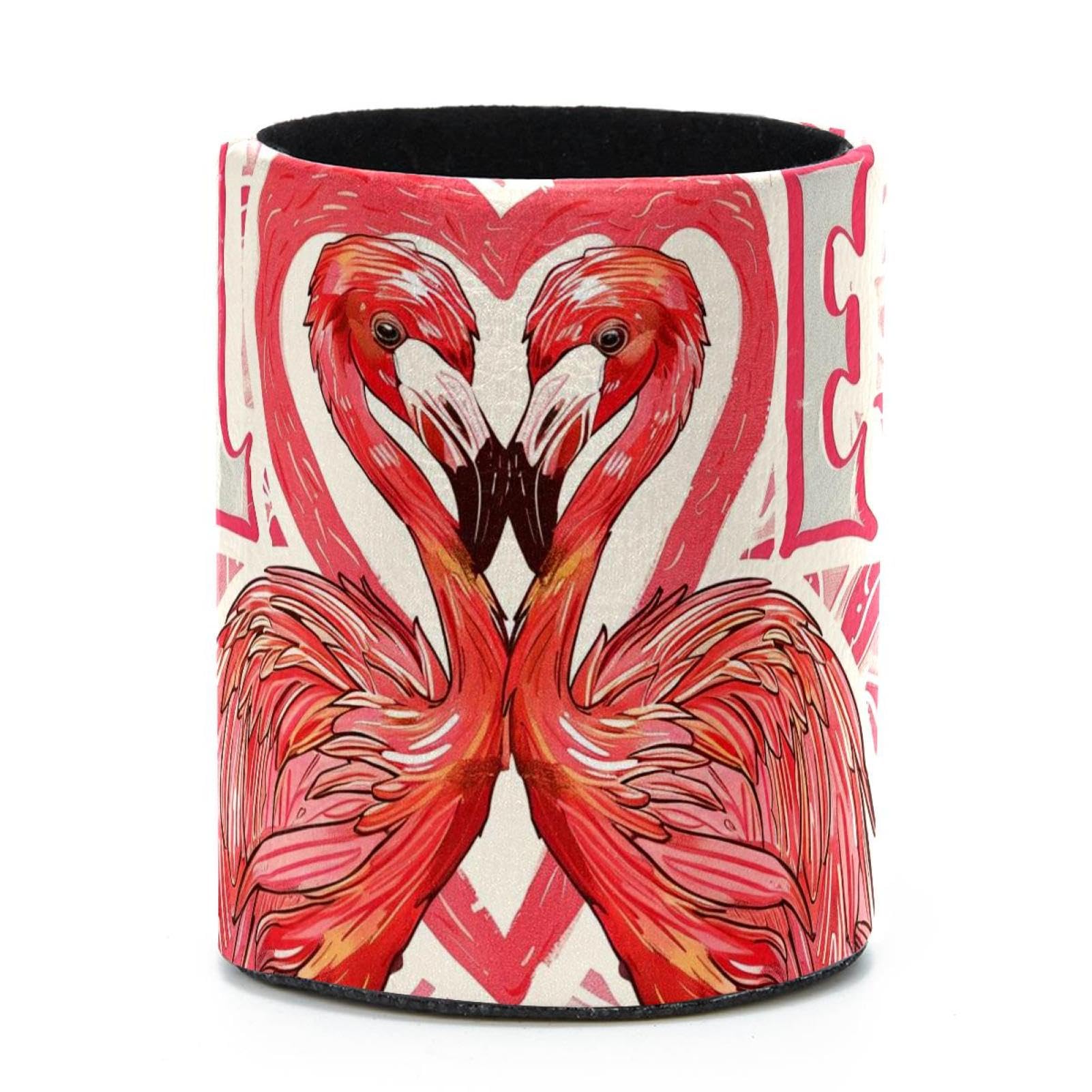 VAPOKF Round Pencil Holders for Desk, Flamingo Pen Holders Pen Pot Makeup Brushes Storage Desktop Stationery Supplies Organiser for Home Office