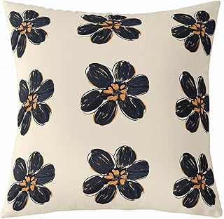 Cartoon Daisy Flowers Kids Throw Pillow Cover,Cute Floral Hand Painted P...