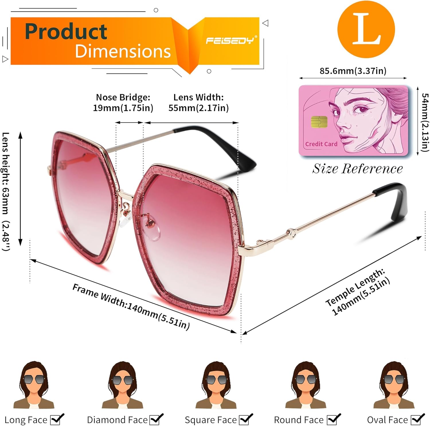 FEISEDY Women Large Hexagon Inspired Sunglasses Fashion Irregular Design Style Geometric B2503 - Image 3