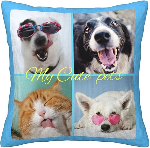 Miniatura 2 de Almohada personalizada con texto fotográfico, funda de almohada de pana personalizada de dos lados, regalos personalizados para parejas en