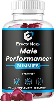 Erecta Max+ Gummies - Official ErectaMax+ Premium Gummys All Natural Advanced Formula for Health & Wellness, Daily ErectaMaxPlus Supplement Support Vitamins Gomitas, 60 Gummies for 1 Month