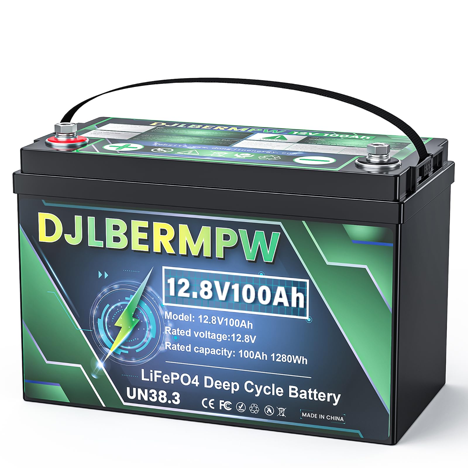 DJLBERMPW 12V 100Ah LiFePO4 Battery