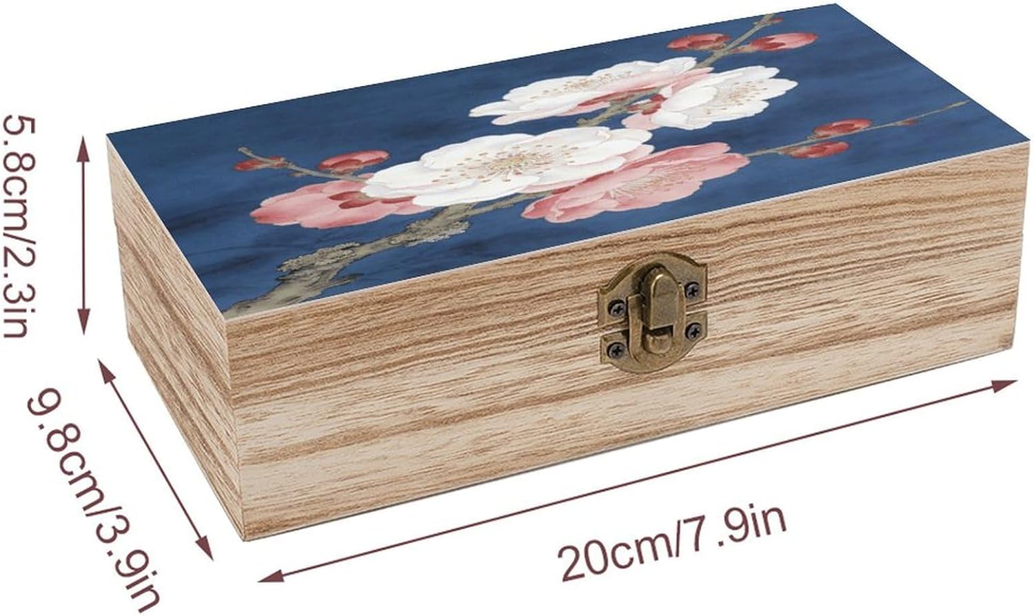 Clear Blue Spring Breeze Wood Box Rectangular Organizer Box image 2