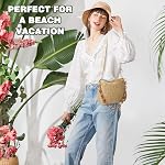 Straw Handbags Purses Crossbody Pocketbook Bag Casual Woven Beach Bags Summer Hobo Hippie Chic Tote Bags with Chain