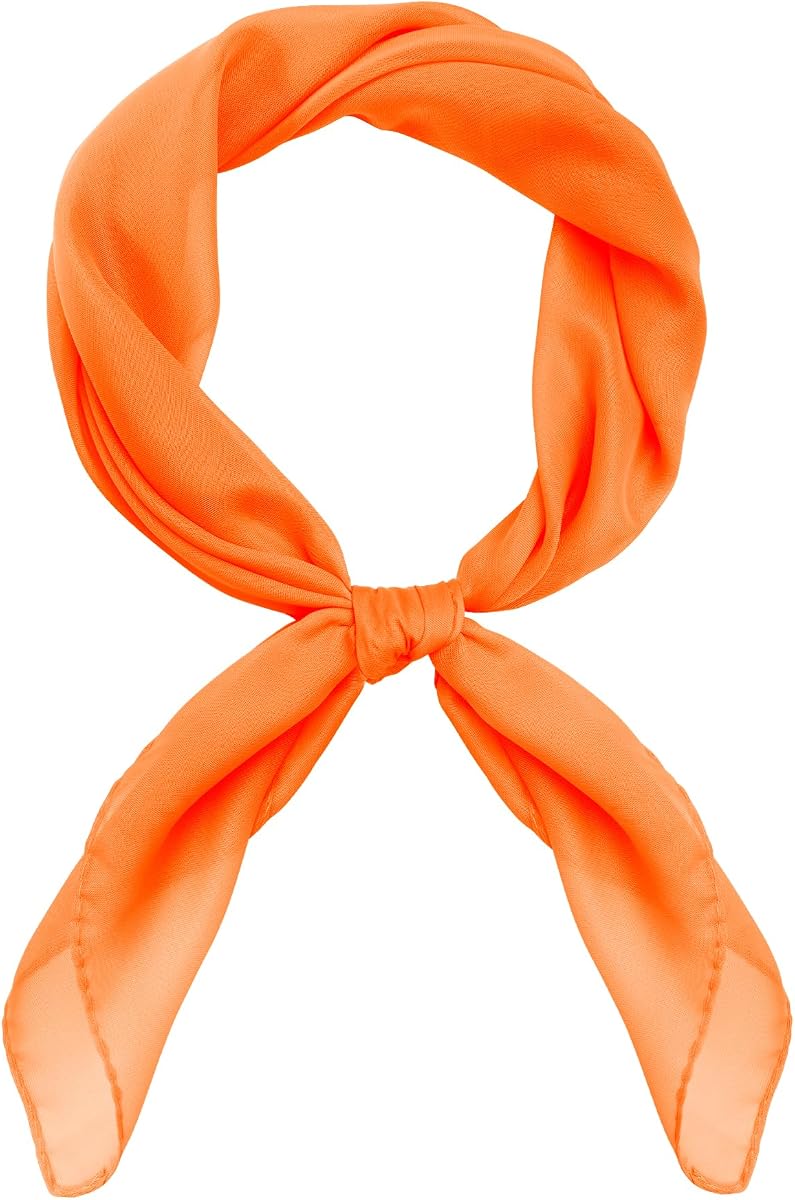 Chiffon Scarf Ribbon Neck Scarf Square Handkerchief 25.5 inch
