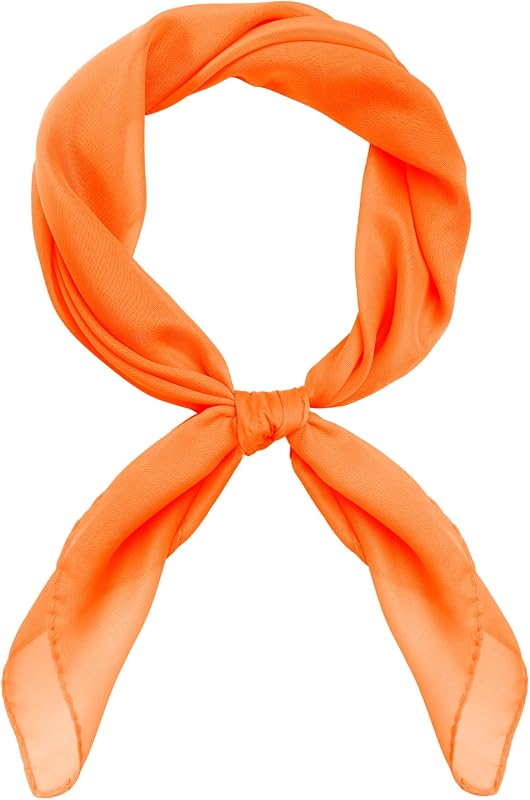 Chiffon Scarf Ribbon Neck Scarf Square Handkerchief 25.5 inch