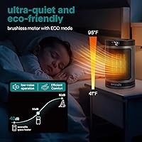 Vista 5 de SereneLife Smart Space Heater – 1500W Indoor Electric Heater with Thermostat, Remote Control, 12-Hour Timer, Wi-Fi Enabled PTC Ceramic Heating for