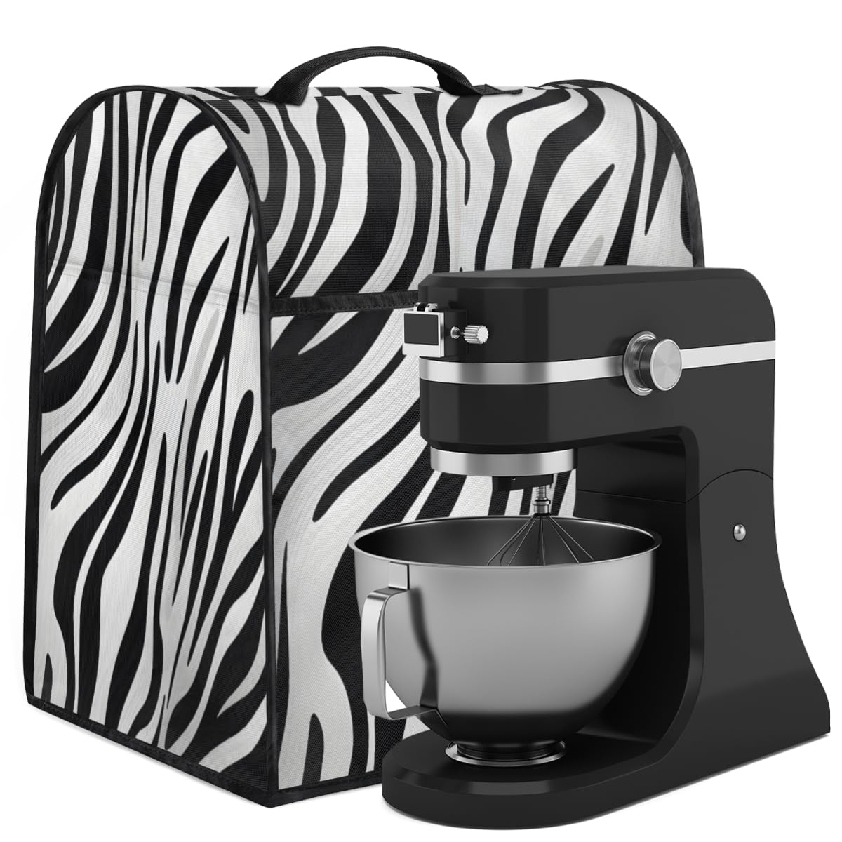 Coffee Maker Cover Zebra Print Animal Kitchen Appliance Covers Small Appliance Covers Blender Cover Juicer Cover Dust Covers for Kitchen Appliances with Top Handle and Pockets,Washable,B430