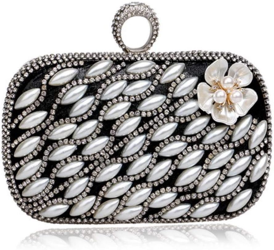 Clutch Bags For Women Small Purse Clutches Evening Bags Finger Ring Beaded Flower Design Evening Bag One Side Mixed Wedding Party Bag
