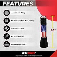 Vista 24 de ICBEAMER 3 inch / 76 mm MINI Mexican Mexico Flag Automotive Antenna with Internal Copper Coil Universal Fit AM/FM Radio Antenna Replacement