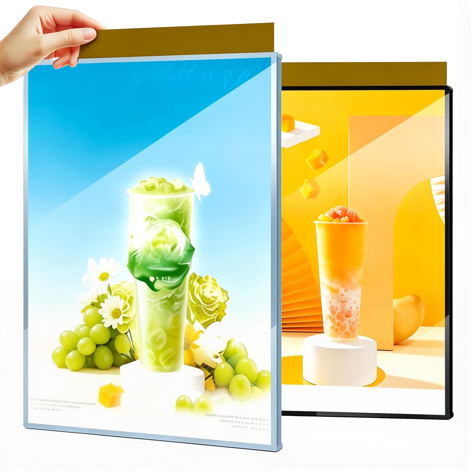 Boîte Lumineuse Publicitaire LED Black 60x80cm Cadre Ultra Mince
