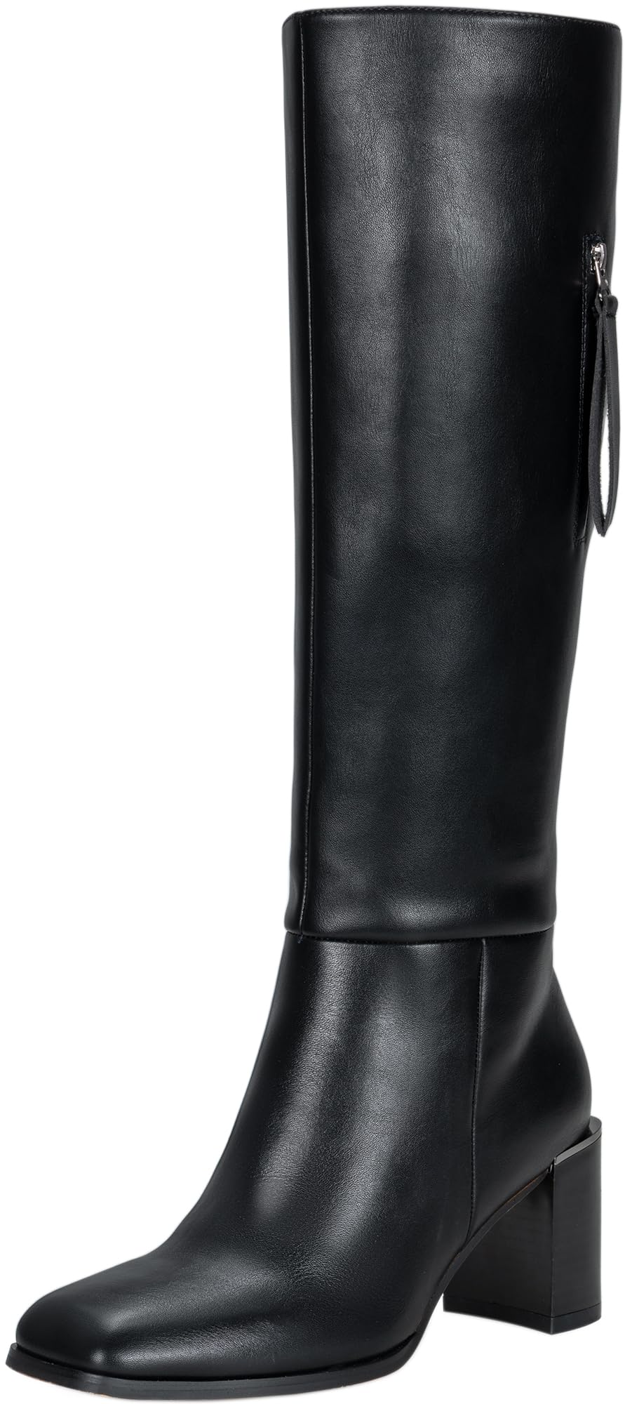 Vepose Knee High Boots Women Chunky Square Toe Tall Fashion Low Heel Boots with Inside Zipper and Wallet