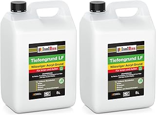 Isolbau Tiefengrund LF - Wässriger Acryl-Grund für Innen & Außen - Tiefgrund für professionelle Grundierung - 10 L