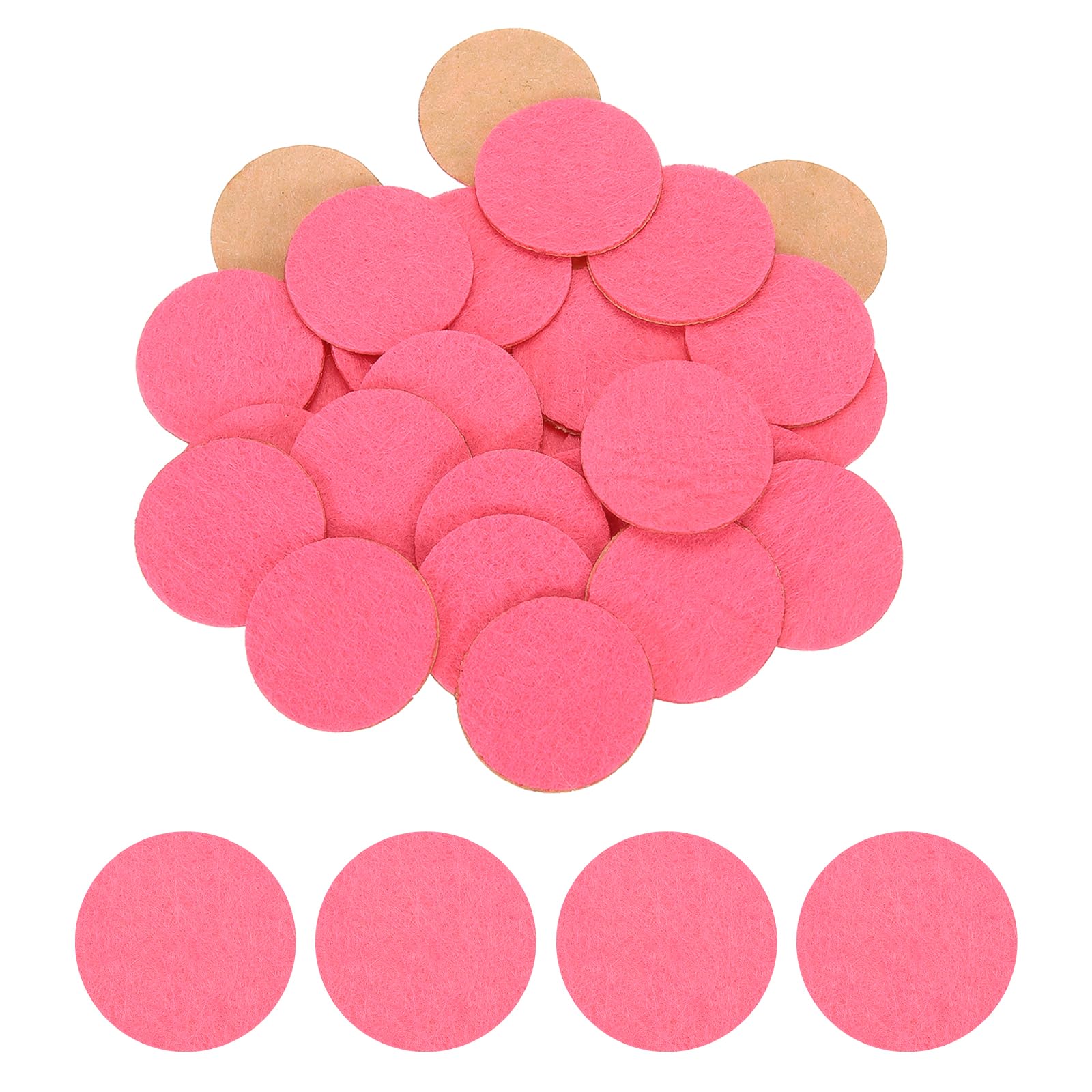 HARFINGTON 100pcs Adhesive Felt Circles 25mm 0.98" Pink