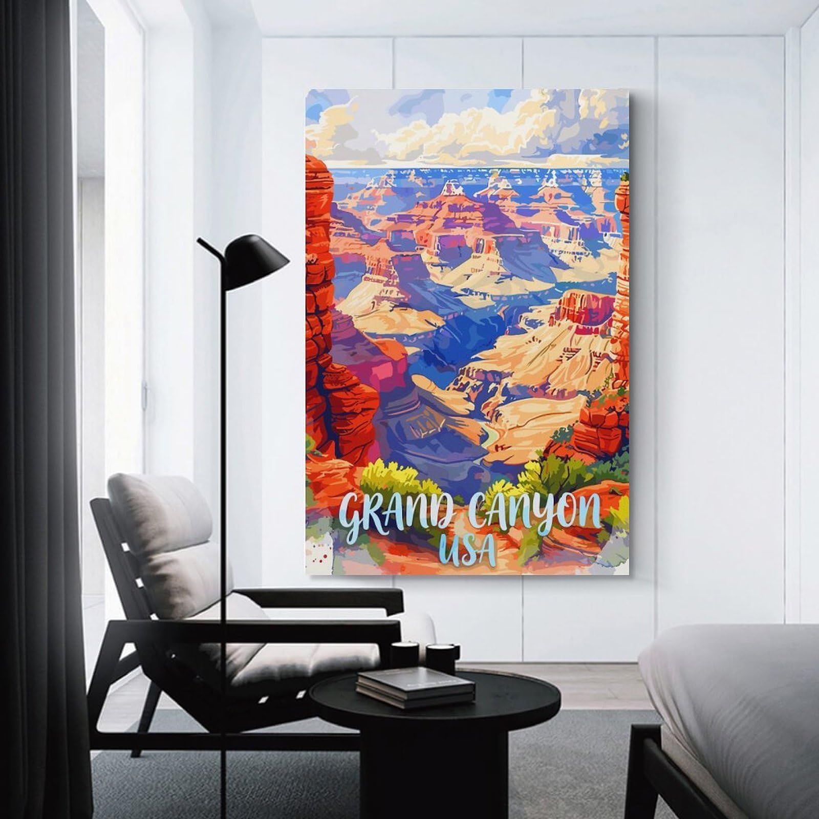 Junmoney Grand Canyon USA Travel Canvas Wall Art 20x30inch(50x75cm), for Home Lounge, Bedroom Or Reading Nook, Eye Catching Artwork for Blank Walls