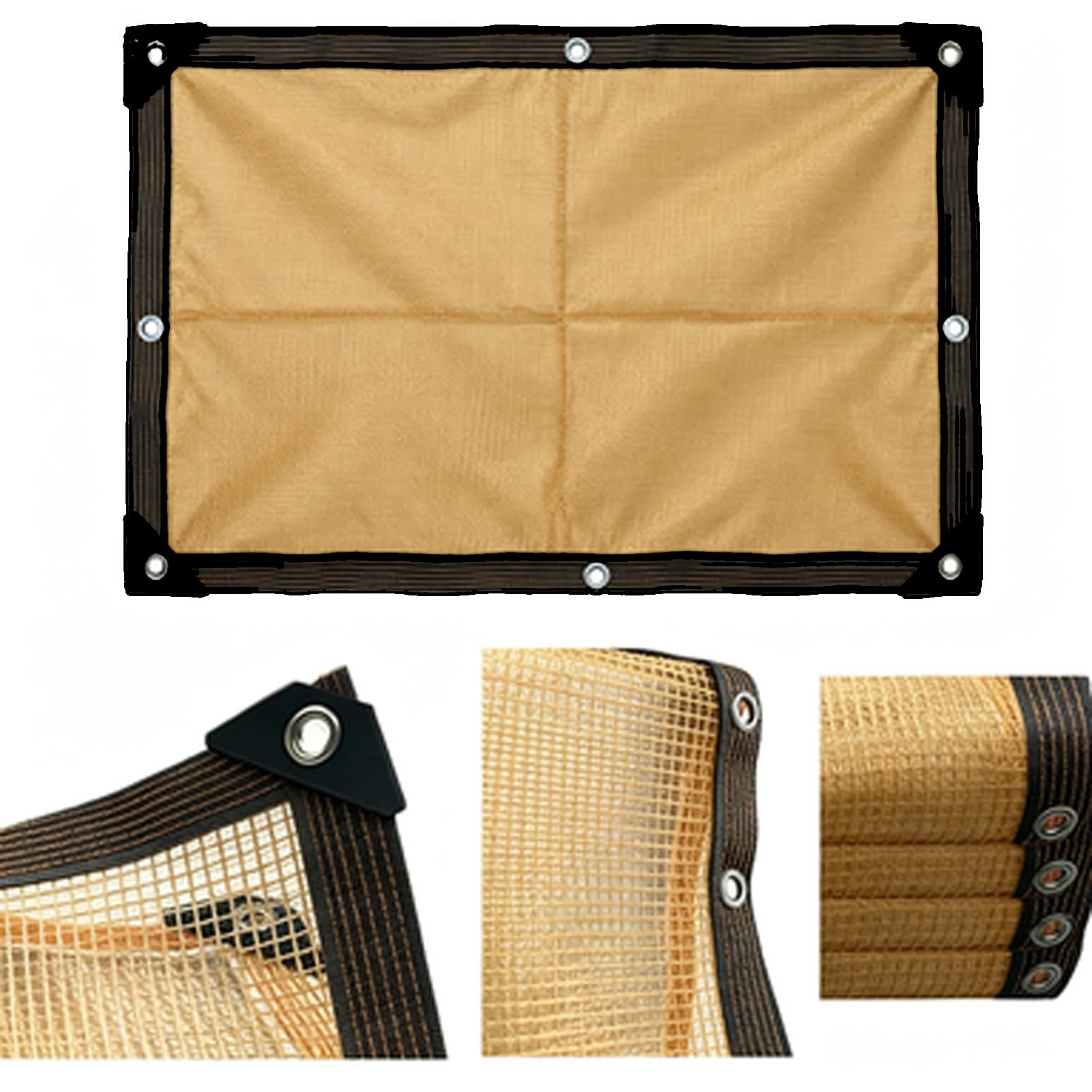 Malla Sombreadora Exterior, Malla De Sombreo,Red Sombra con Ojales | Lona de Malla,Toldo de Sombra Resistente Viento,Transpirable Permeable al Agua,para Balcón Pérgola Jardín Invernadero