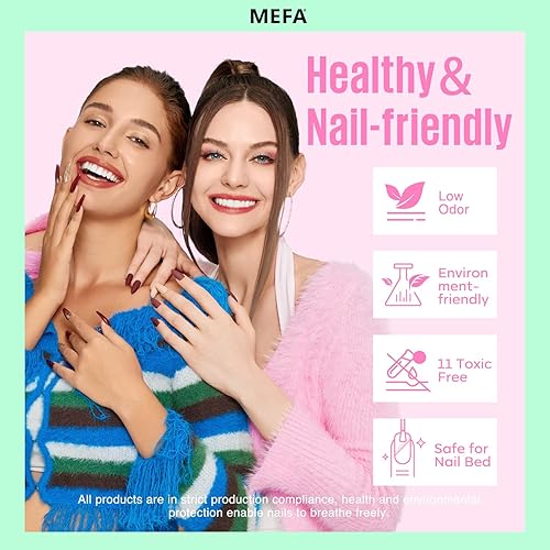 Miniatura 7 de MEFA Juego de 23 esmaltes de uñas de gel color rosa intenso pastel verde salvia azul algodón colores caramelo para todas las estaciones kit de gel