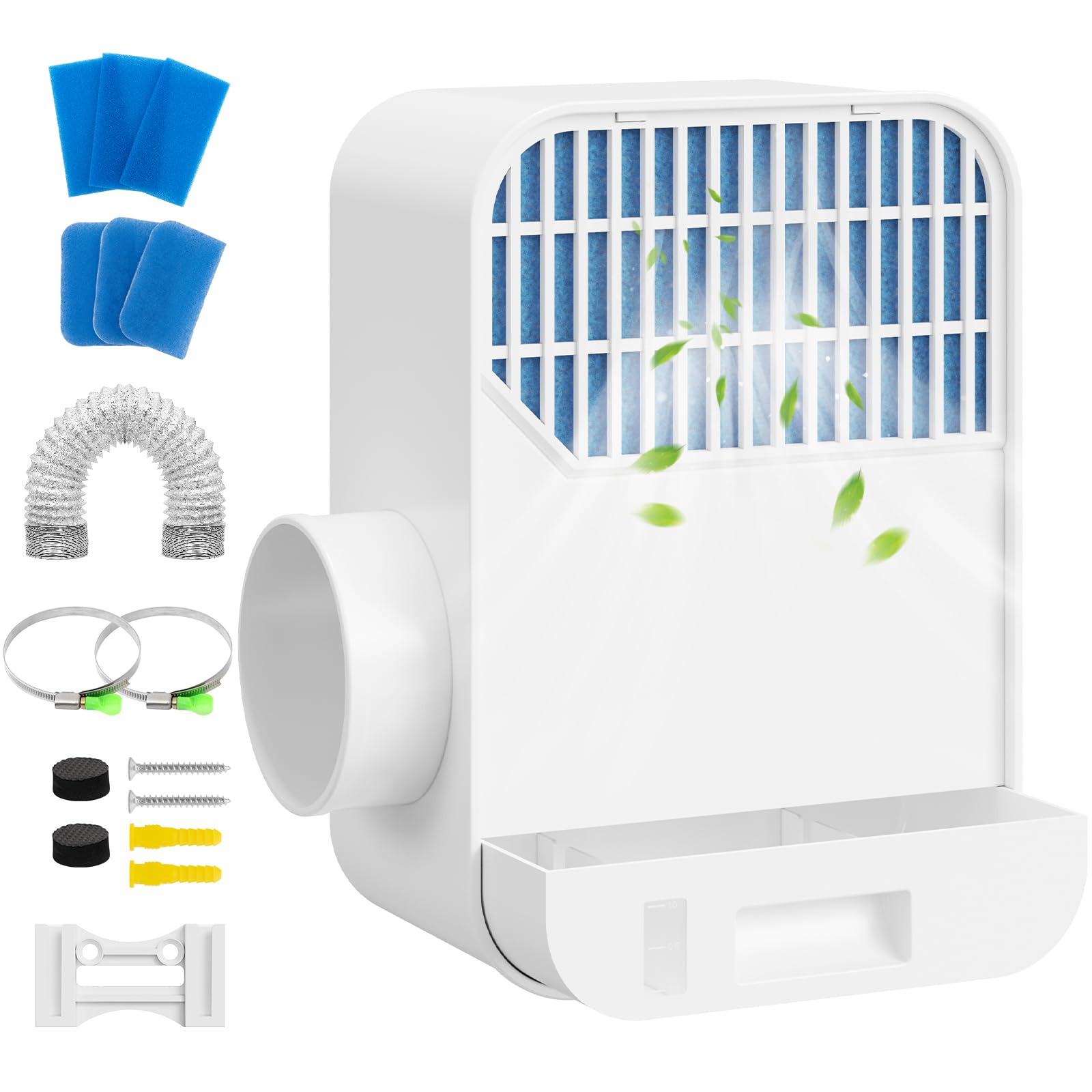 LuckIn Kit de ventilación de secadora 3 en 1 para secadora eléctrica, kit de limpiador de ventilación de secadora con filtro de poliéster, manguera de ventilación de 10 pies y sistema de cajón de agua