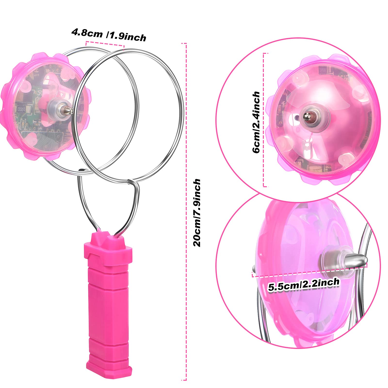 Set De 4 Peonzas Giroscópicas Magnéticas Con Riel Y Luces LED, Juguete STEM Portátil Para Niños