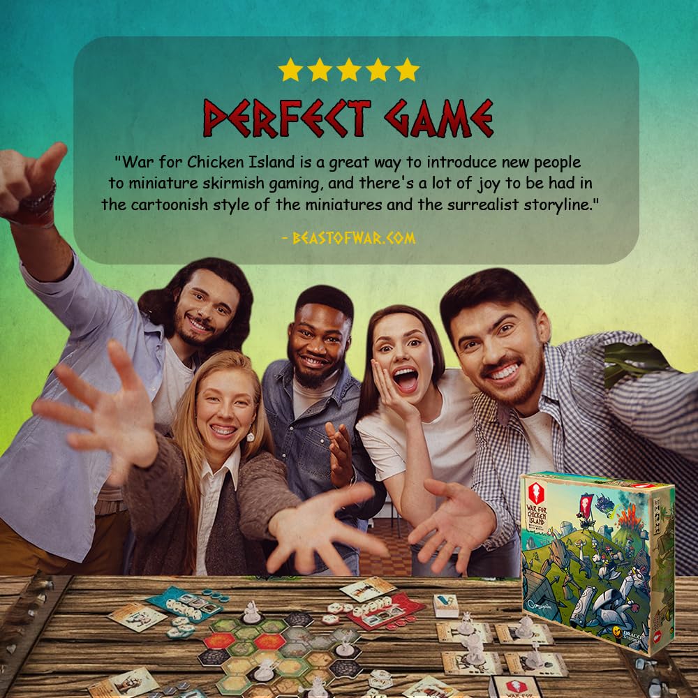 Draco Studios War for Chicken Island 2ª edición: Juegos de Mesa de Estrategia en Miniatura para Adultos, Juegos de Mesa de Aventura Familiar, eliminación sin Jugadores, a Partir de 14 años, 1-4
