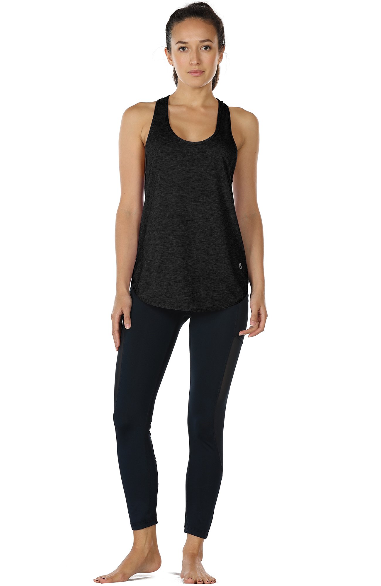 icyzone Camiseta sin Mangas de Fitness para Mujer Racerback Chaleco Deportivo