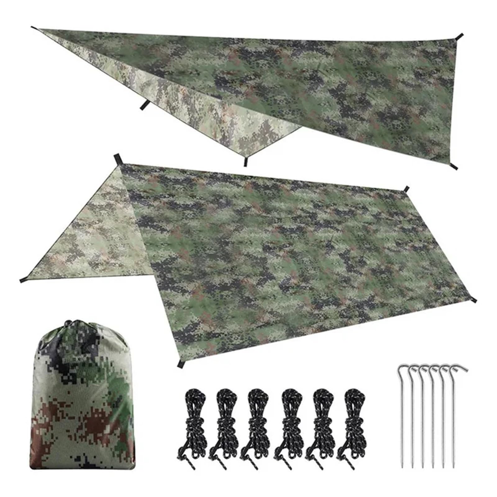 Tent tarp Portable Ultralight Tarp Outdoor Camping Survival Sun Shelter Multifunctional Waterproof Beach Awning Tent Mat Rain Shelte(300CM X 300CM)