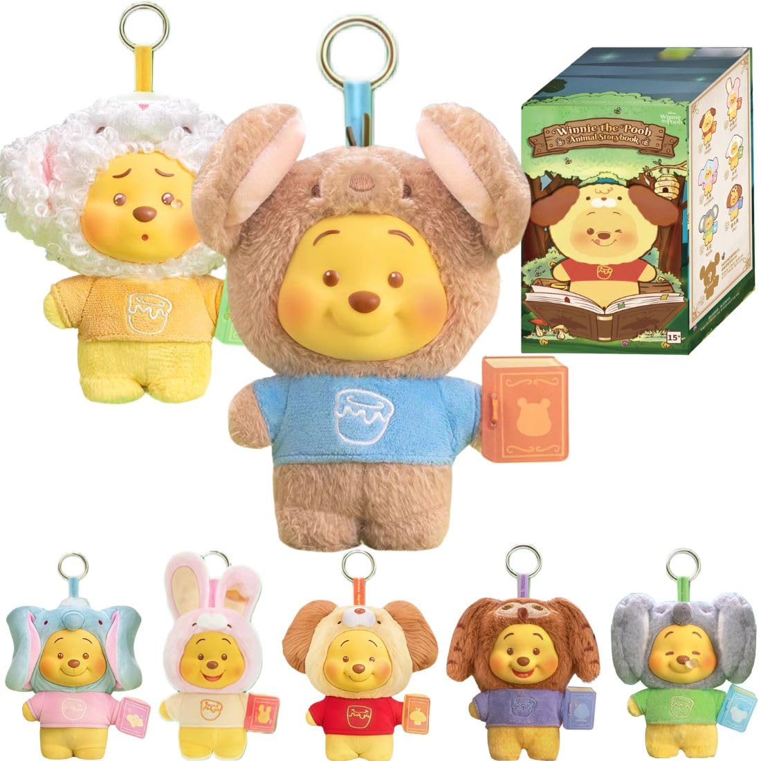 ストラップ　くまのプーさん（アニマル着ぐるみなど）【６個セット】 Amazon.co.jp: MINISO ディズニー くまのプーさん アニマルストーリー