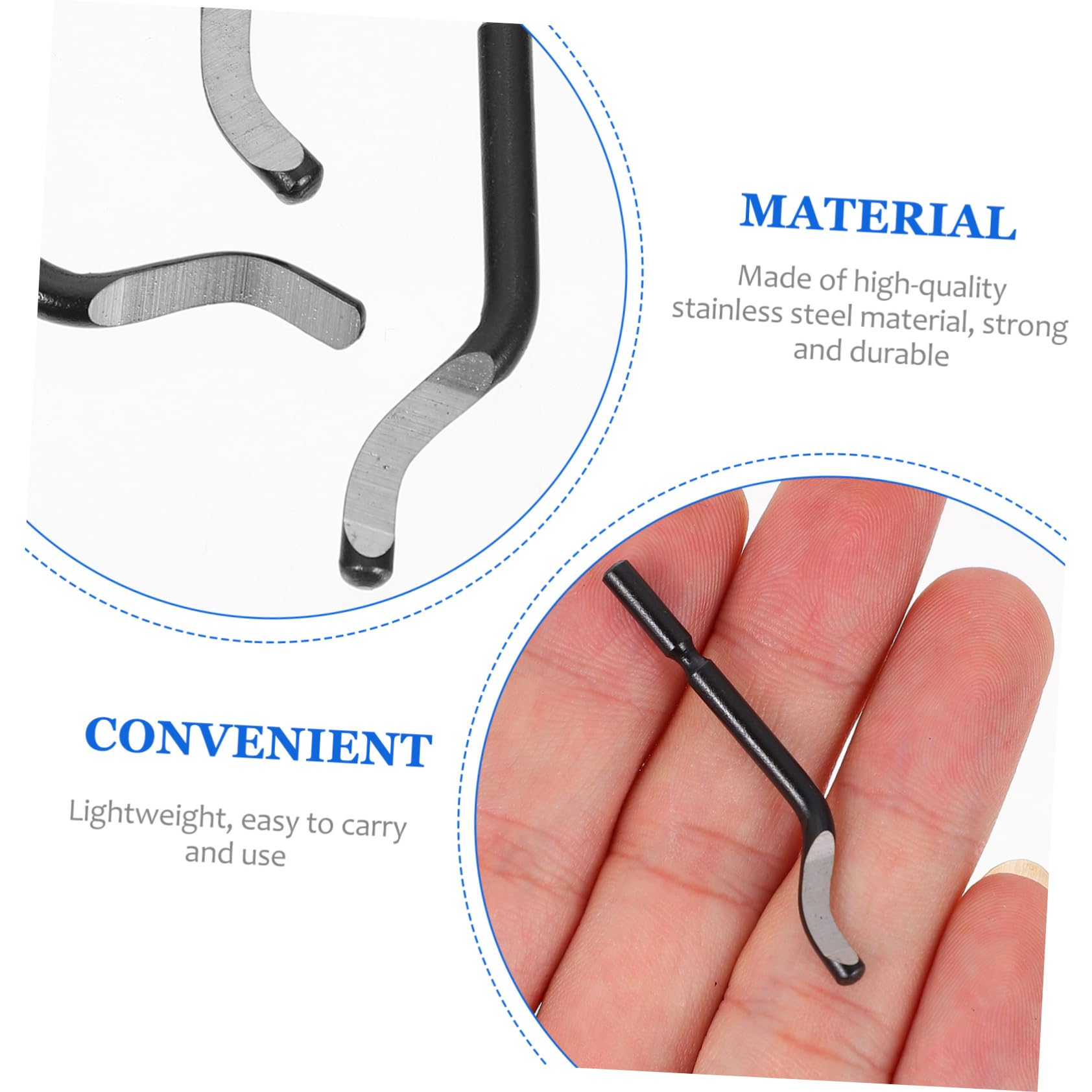 ULTECHNOVO Deburr Tool Replacement Blades 10pcs Stainless Steel Trimming Blades for Deburring Scrapers