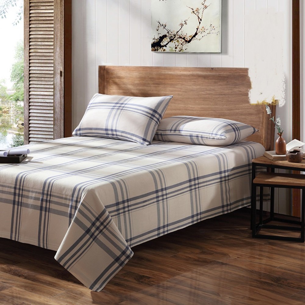 Draps en coton rembourré 180x220cm pour lit double douillet