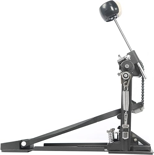 Vista 5 de Pedal de bombo, Janerock Pedal de bombo con cadena doble Pedal único con martillo adecuado para batería acústica y baterías electrónicas