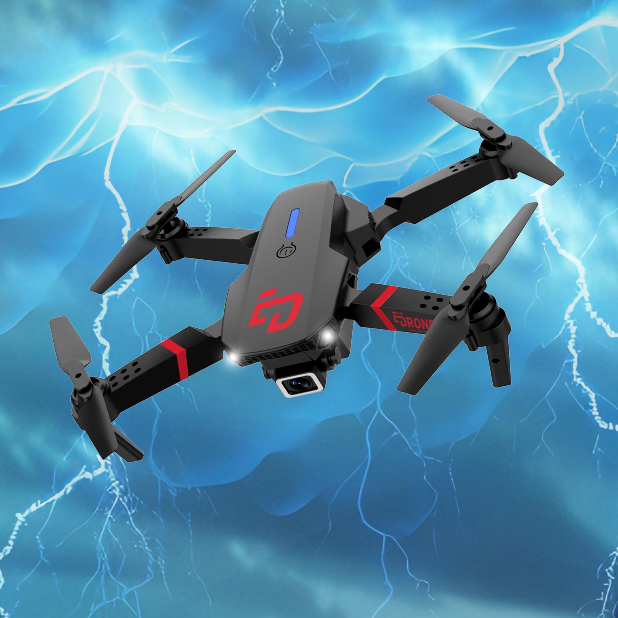 TURBO CHALLENGE - Elite Drone MKX - Drone - 400318 - Dispositivo Volante - Nero - 2 Batterie Ricaricabili incluse - Plastica - Regalo - Compleanno - Luminoso - Video - A partire da 8 anni