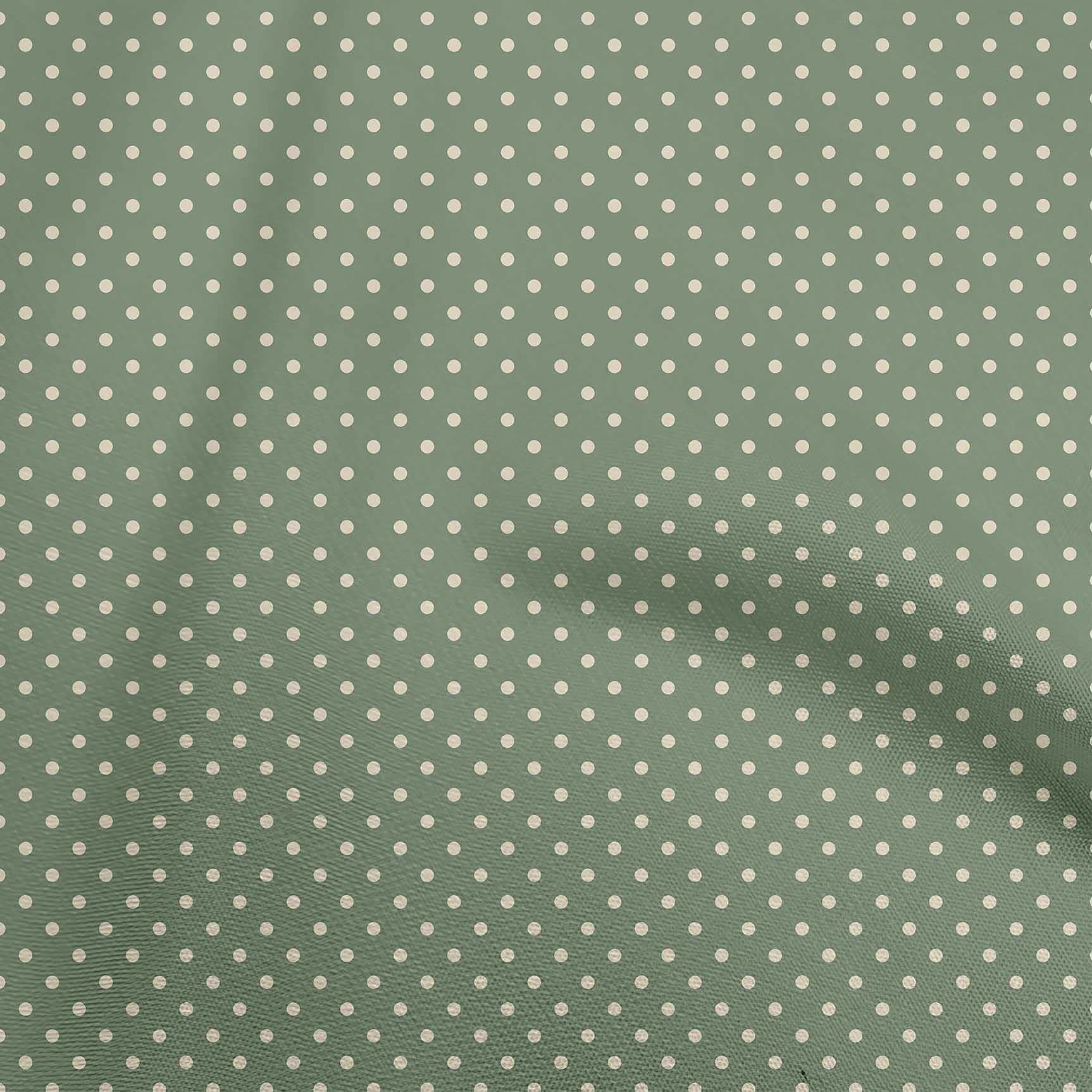 oneOone Cotton Cambric Dusty Teal Green Fabric Polka Dress Material Fabric Print Fabric by The Yard 56 Inch Wide-image-49