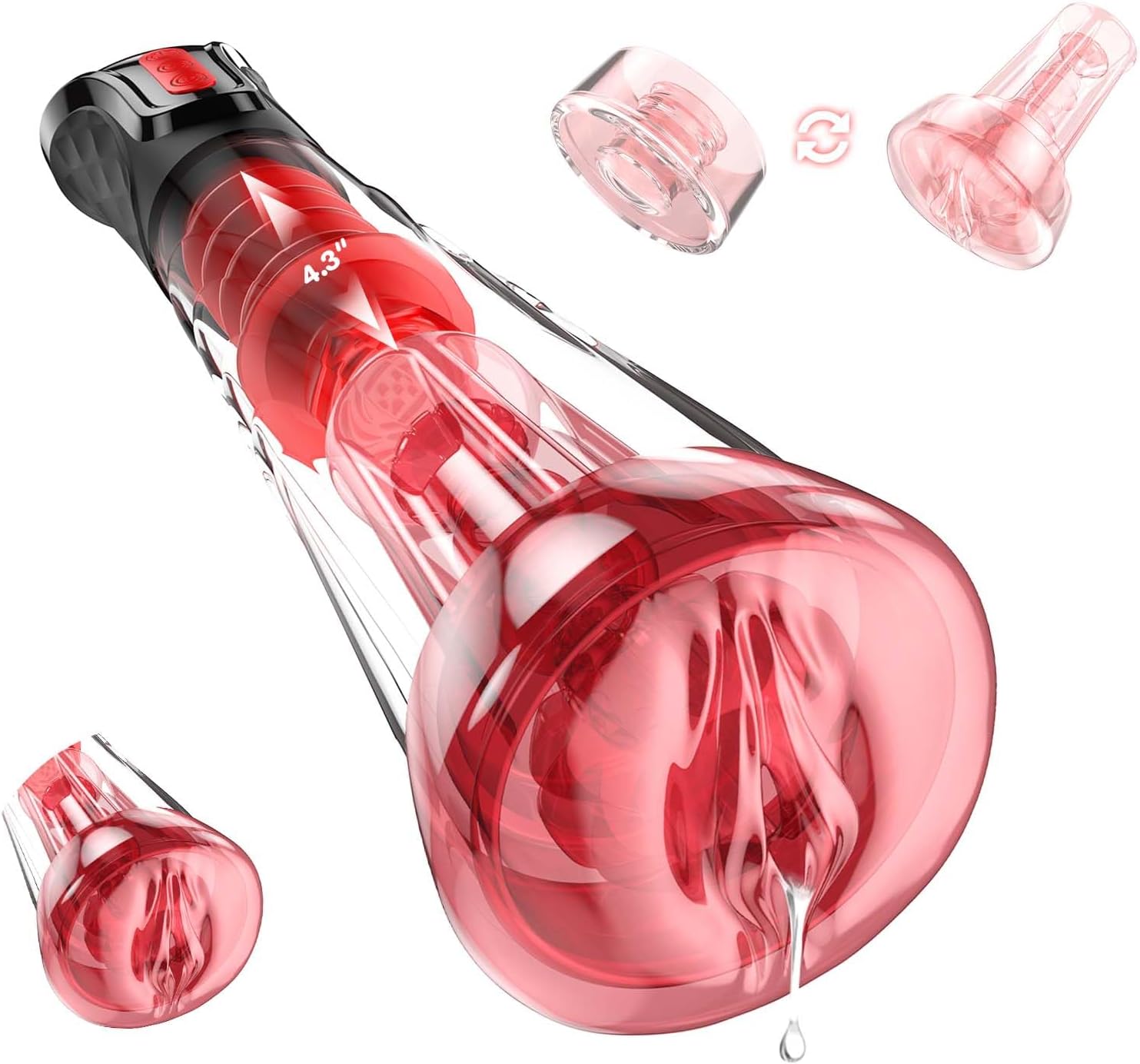 Penis Pump Male Masturbator Sex Toys - 3 in 1 Electric Penis Pump with 5 Powerful Suction & 9 Vibration Modes, 2 Removable Pocket Pussy for Penis Training Masturbation, Sex Toys - Pumps & Enlargers