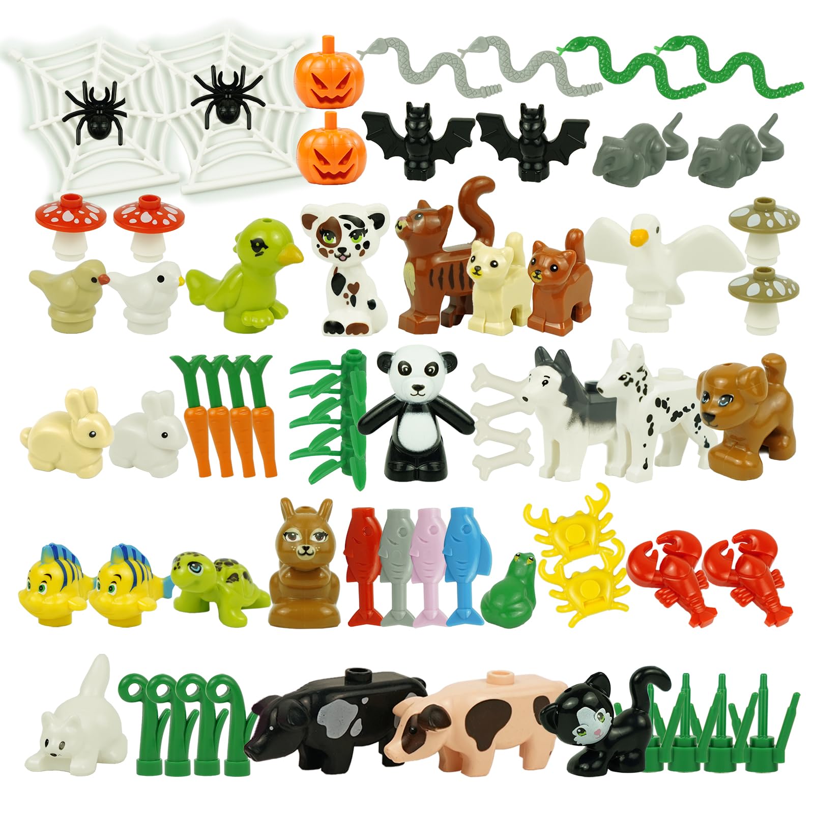 Friends Animals Figures Set, City Building Block Parts and Pieces, Farm Zoo Sea People Pets Animal Accessories Bricks Toy Gift for Kids, Educational Toys Fit with Major Brand