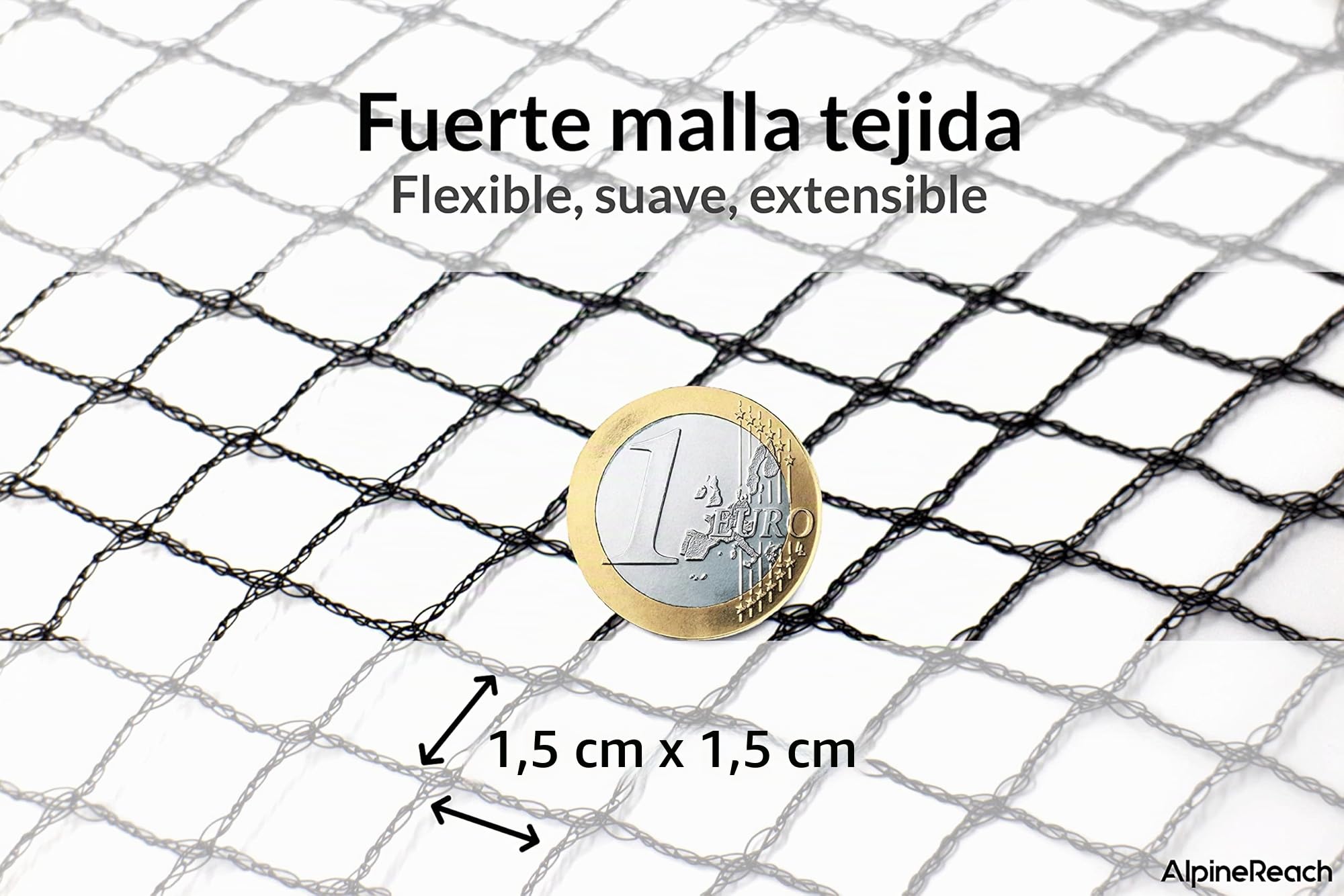 AlpineReach 2m x 20m Red de Jardín, contra Pájaros, Malla Tejida Super Resistente Protege Plantas, Frutas, Flores, Árboles, Animales, Cercado Ciervos, Cubierta Reutilizable, Negro
