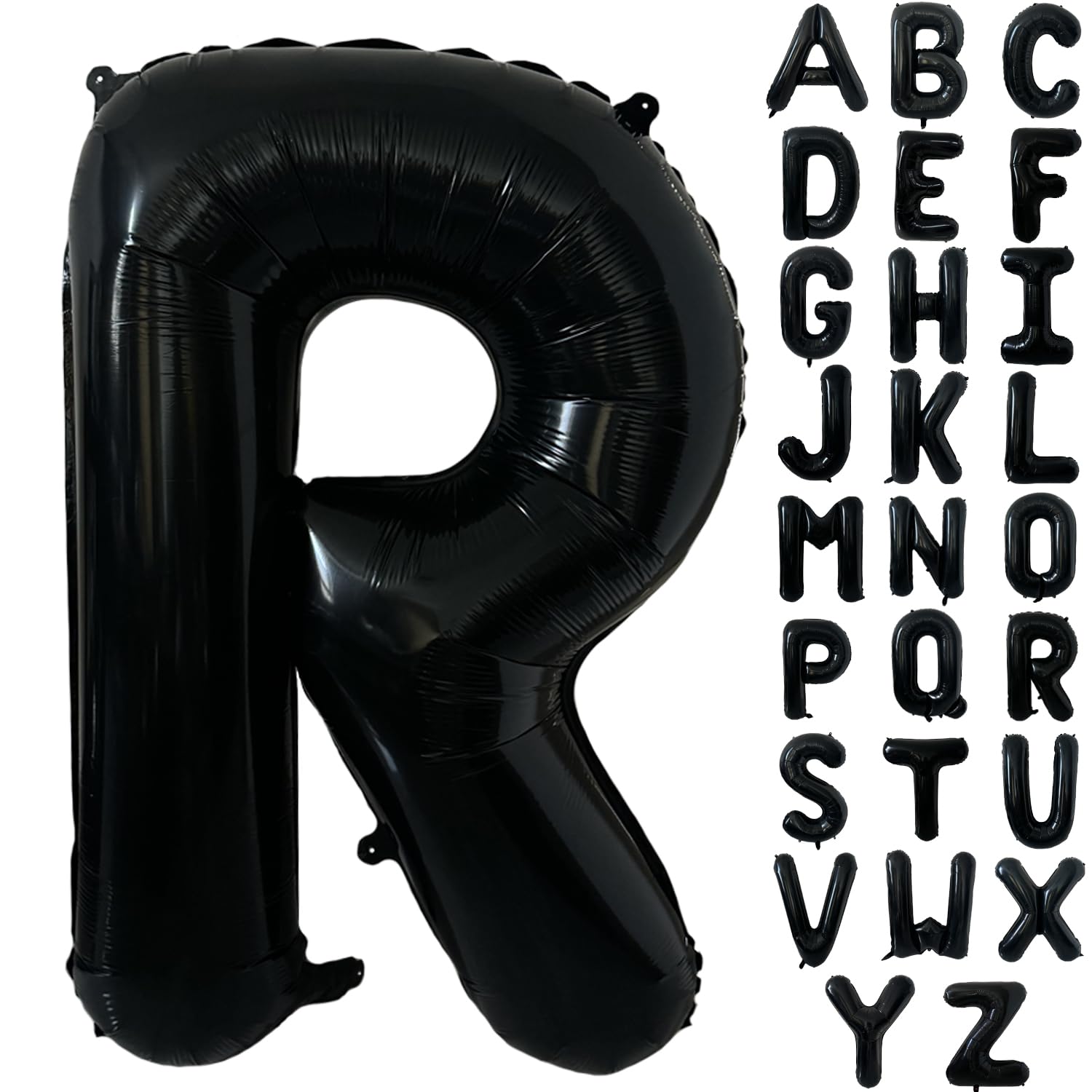 Black Alphabet Balloon Large Mylar Foil Helium Letter Balloons 40 Inch Black Balloons Alphabet Letters for Birthday Bridal Shower Anniversary Decorations (Letter R)