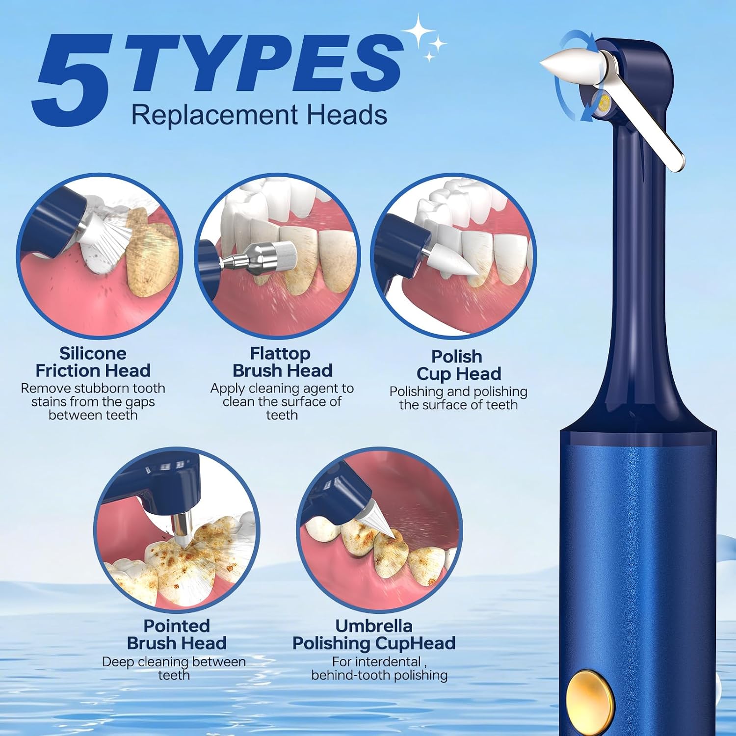 Tooth Polisher, Tooth Whitening Kit for Teeth Cleaning and Whitening