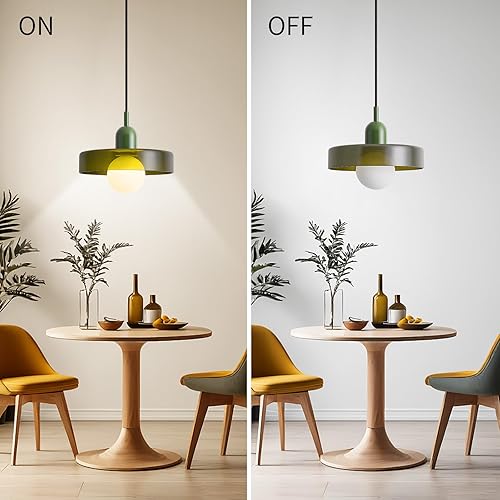Miniatura 5 de Lámpara colgante de cristal vintage colgante lámpara moderna isla de cocina moderna mediados de siglo lámpara verde