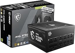 MSI MAG A750GL PCIE5 PC電源ユニット 750W ATX3.1/PCIe 5.1対応 80PLUS GOLD認証 フルモジュラー 7年保証 PS1326