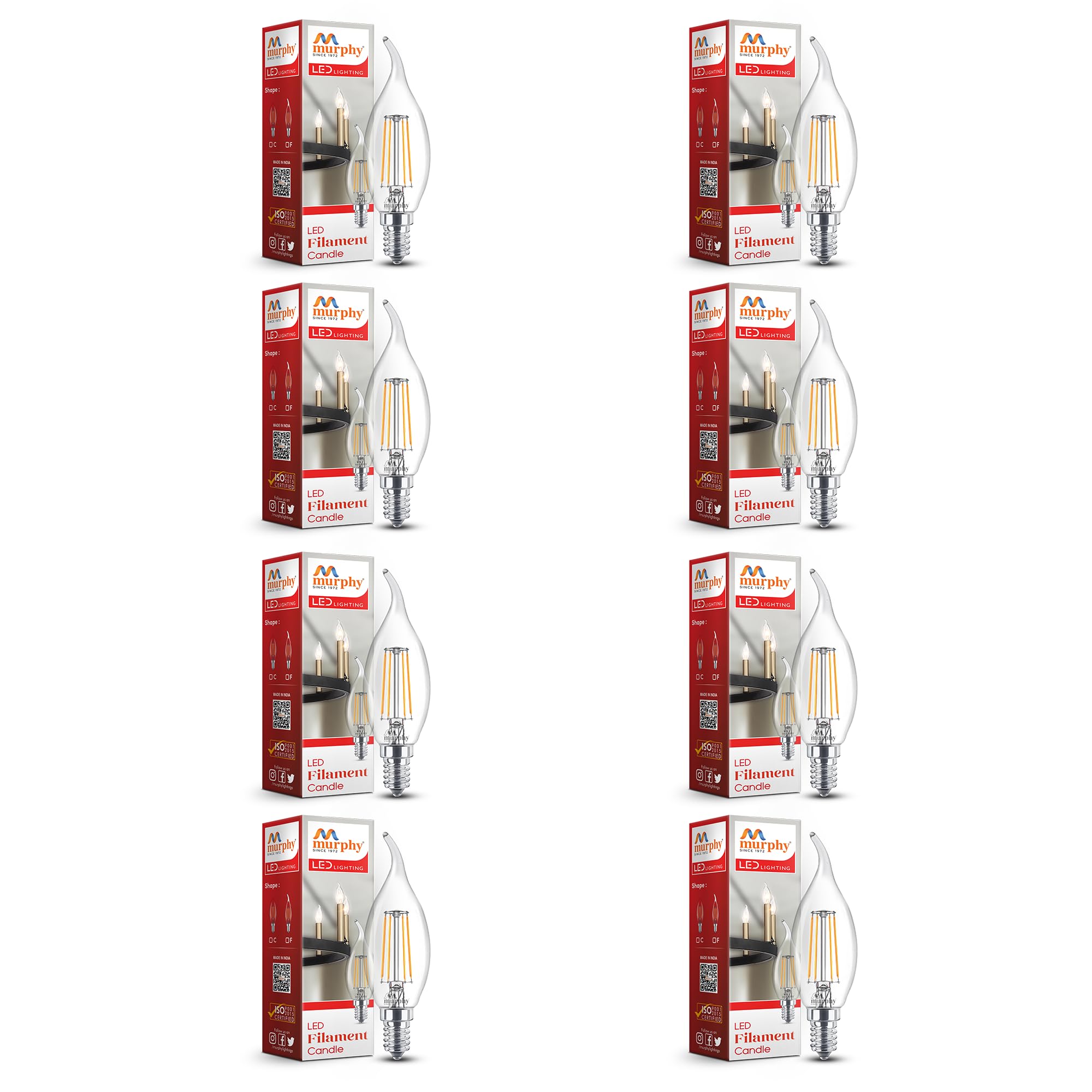Vintage LED Candle Bulbs - Edison Filament Style -10 Vintage LED Candle Bulbs - Edison Filament Style -10