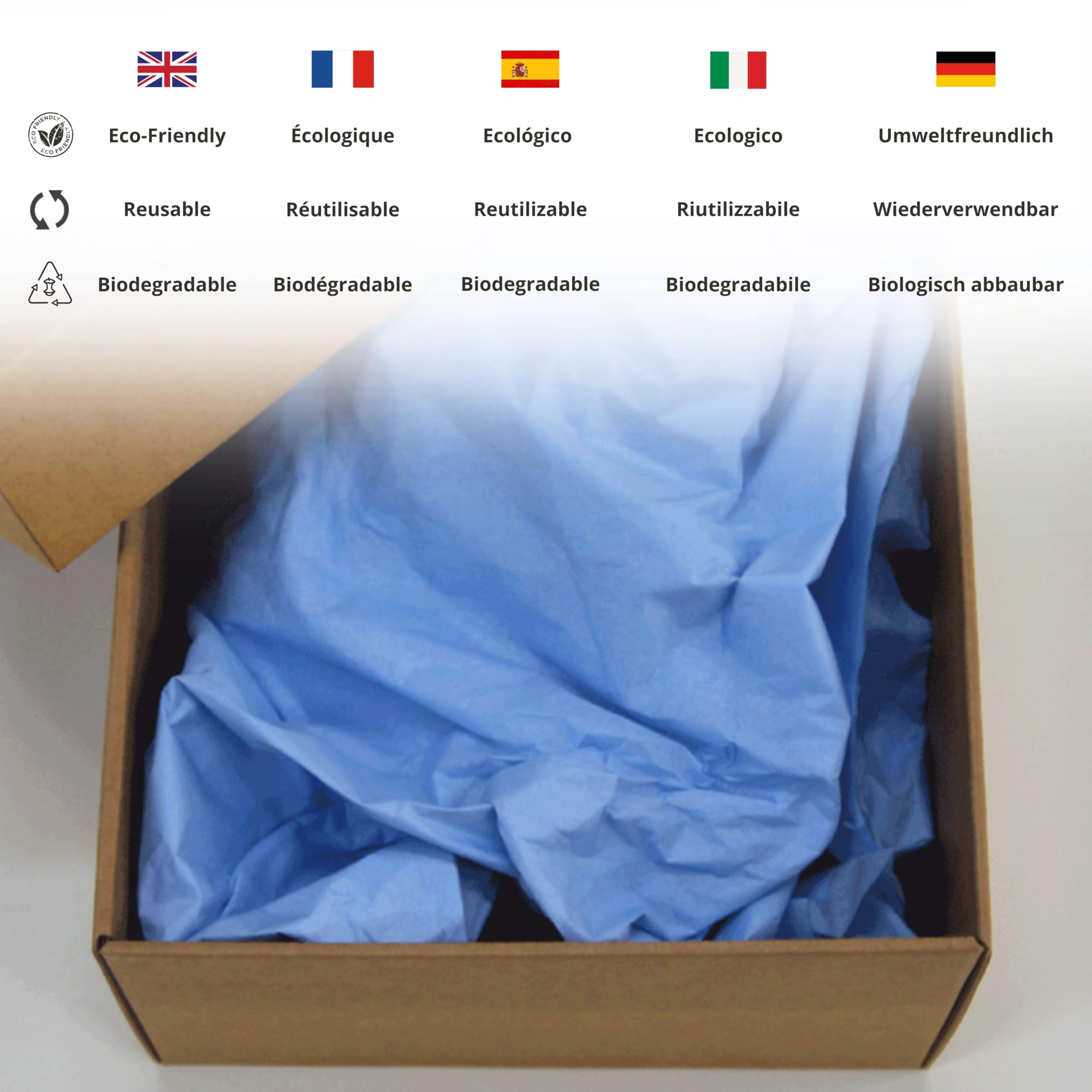 Carta seta Sky Blue (confezione da 500) 50 x 75 cm