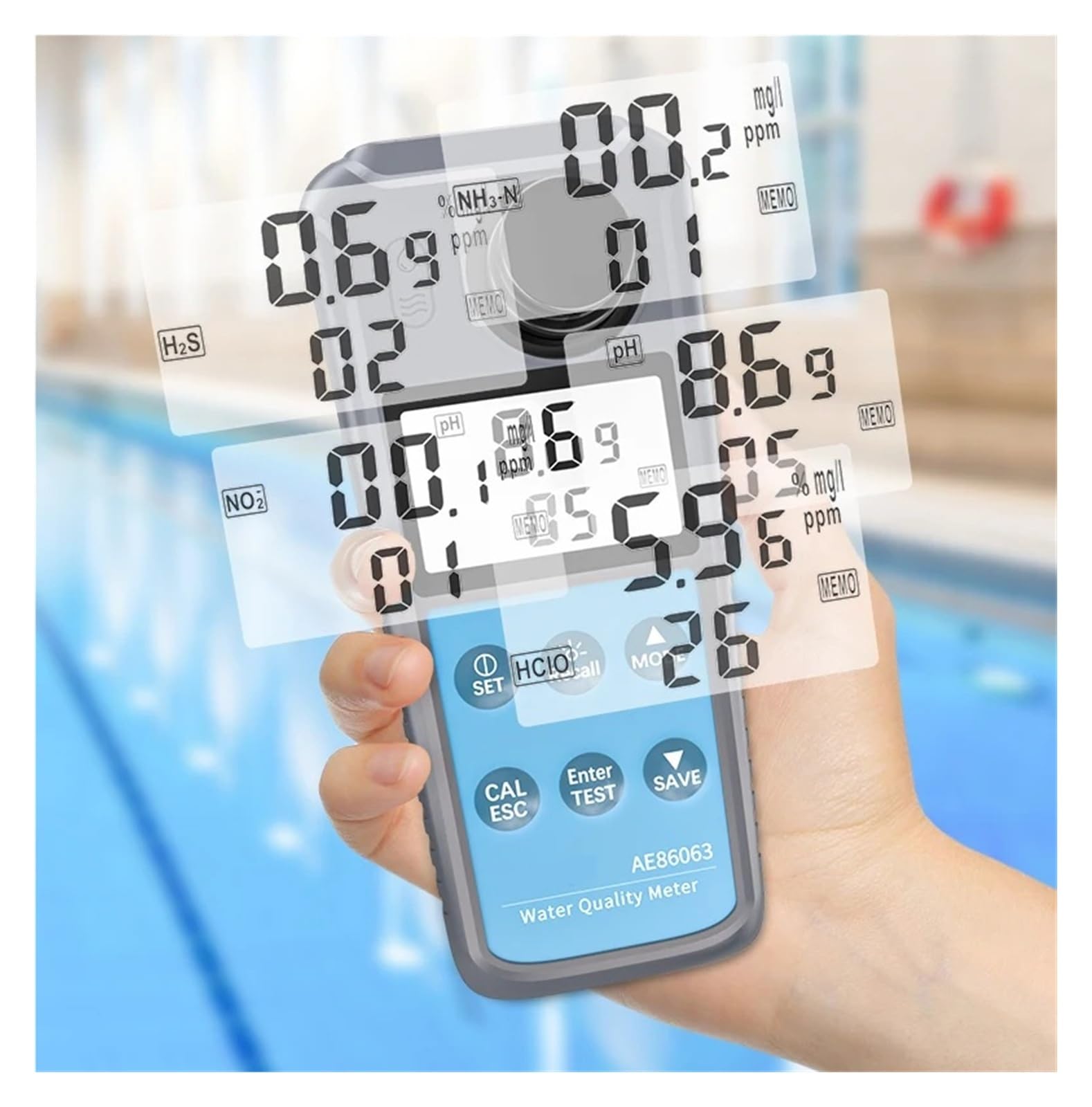 Przenośny Mętnościomierz AE86065 Zakres 0-1000NTU Dokładność 0,05NTU dla jasnego czytania | Cyfrowy tester mętności do laboratorium/basenu/akwarium