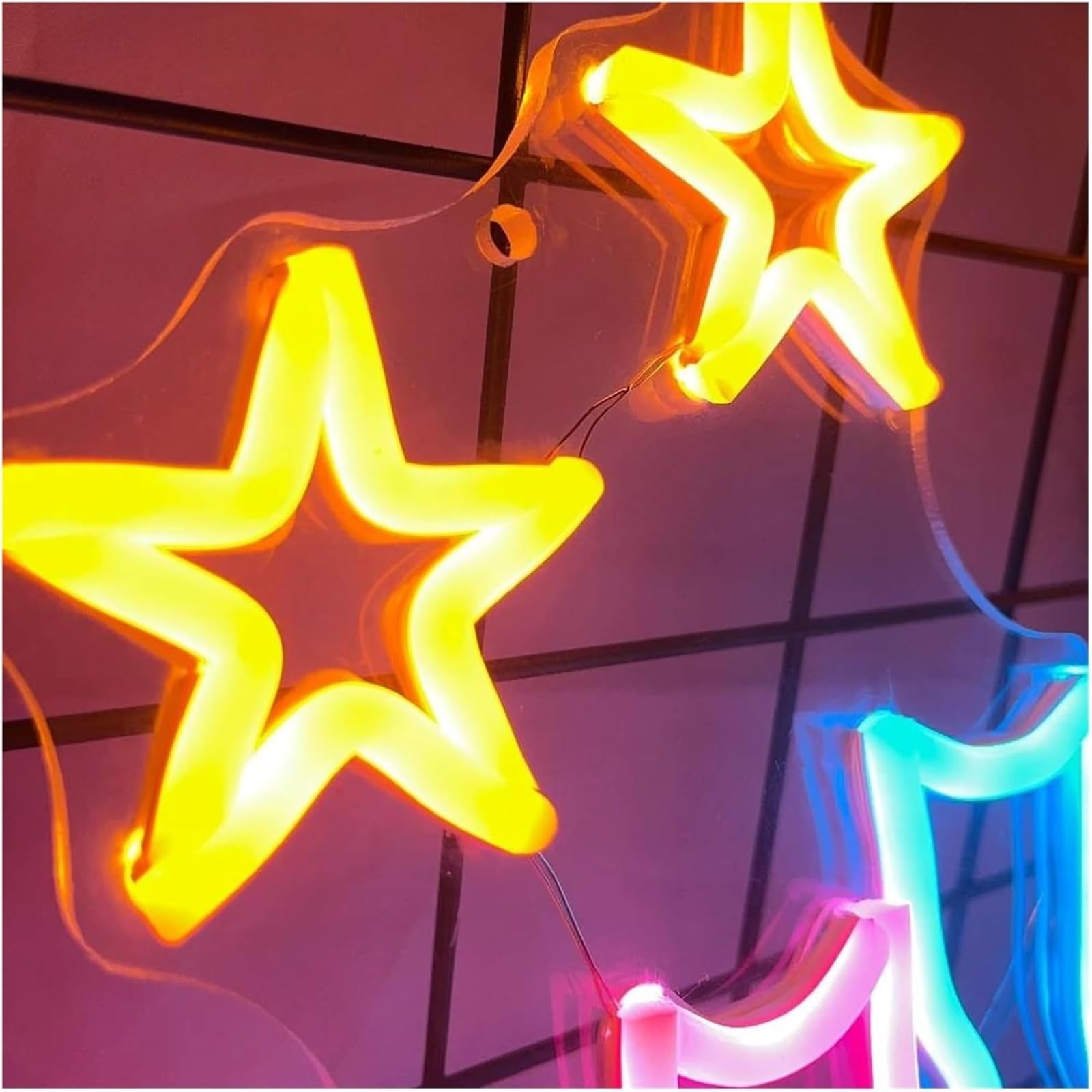 Luces de neón Lámpara de neón con ambiente relajante luz para luna y estrellas para amantes los gatos para habitación infantil