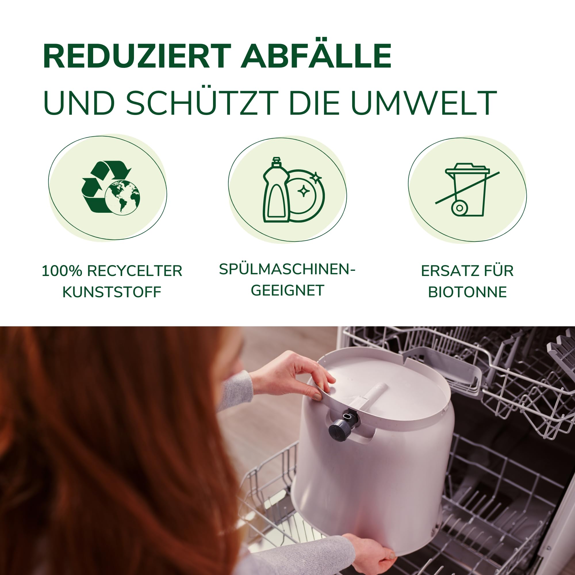 Natursache I Effektiver Biomülleimer für die Küche | Bokashi Eimer Starterset & fermentierende Mikroorganismen | Geruchlos & nachhaltig | Fermentieren leicht gemacht (schwarz)