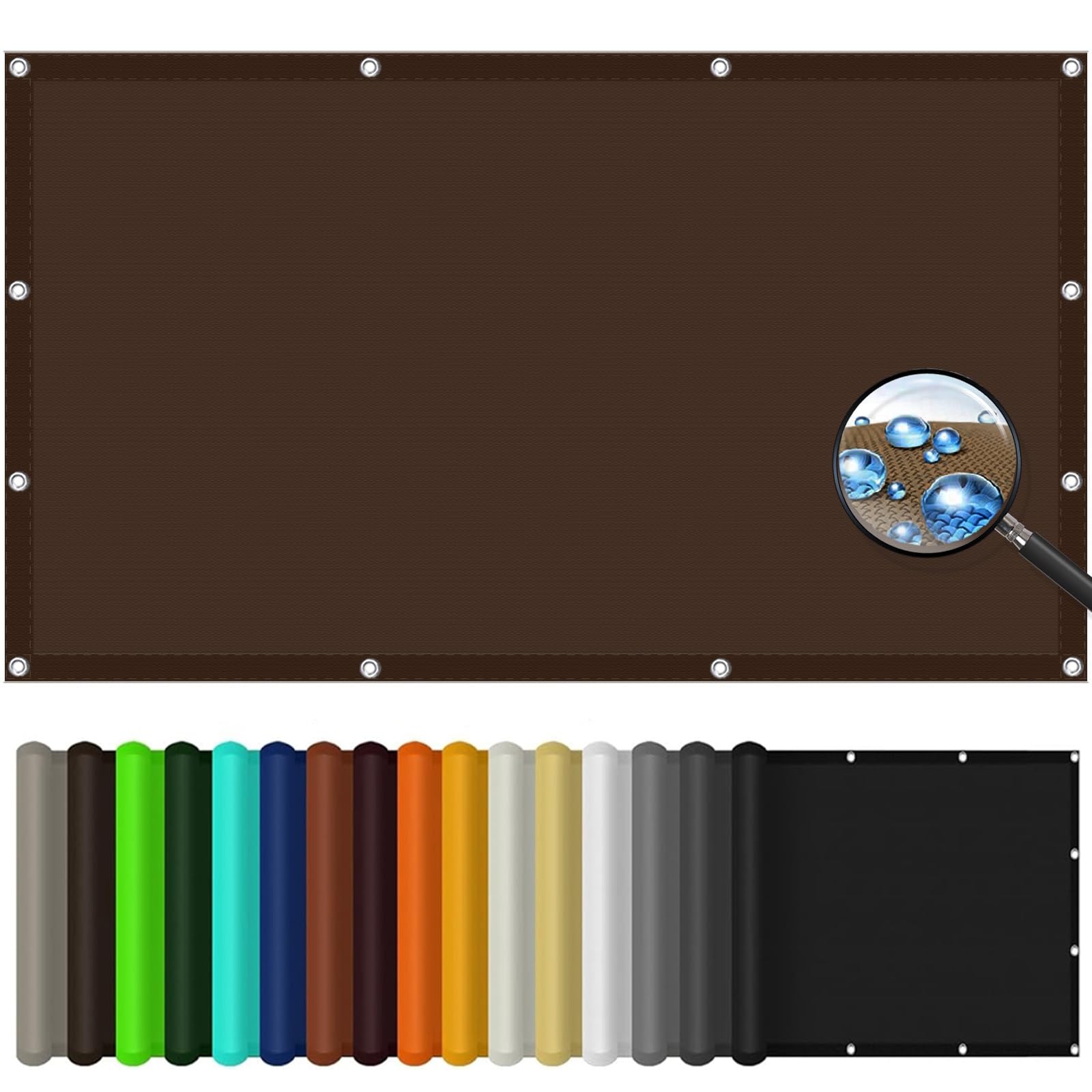 Voile d'ombrage étanche extérieur terrasse jardin toile marron UV